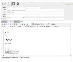 Email Example - custom optin